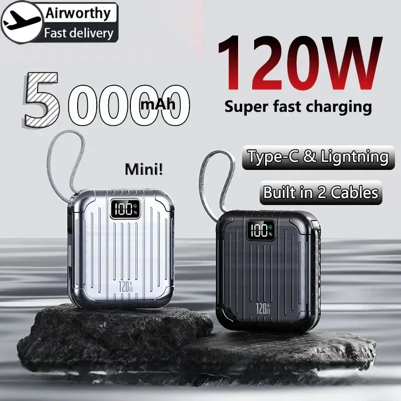 Solar Emergency Charger - PowerBank Mini Ringkas 50000mAh, Pengisian Daya
