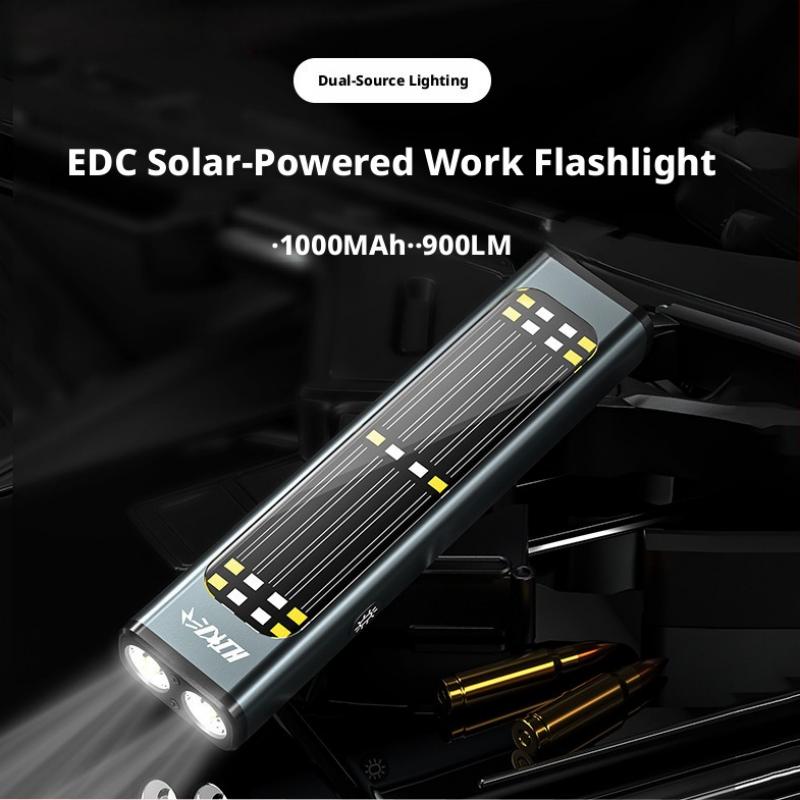 Solar Emergency Charger - Senter Aluminium Alloy Lampu Kerja Portabel