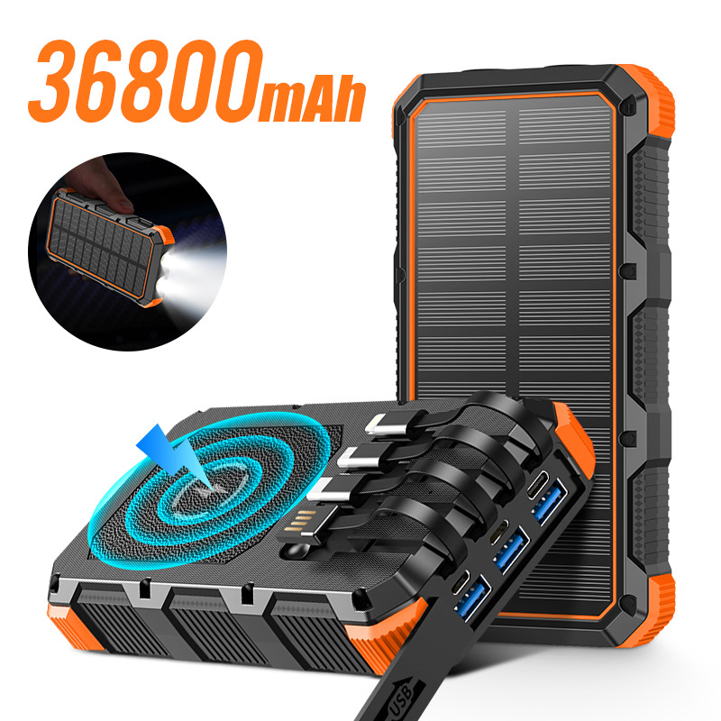 Solar Emergency Charger - Power Bank Tenaga Surya 36800MAh dengan