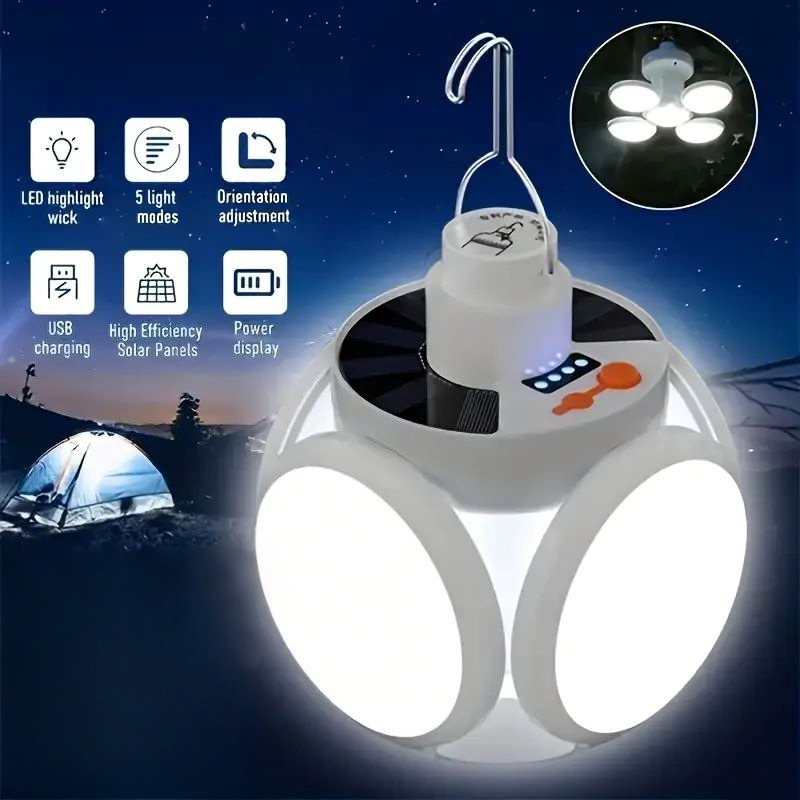 Solar Emergency Charger - Lampu Pengisian Tenaga Surya dengan Kait
