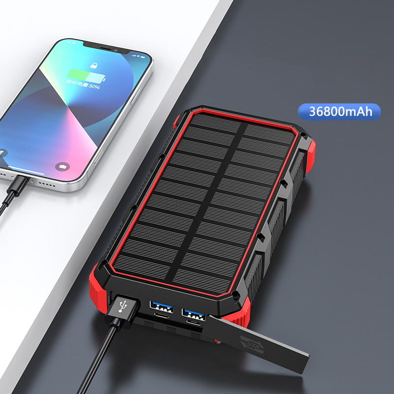 Power Bank Tenaga Surya 36800M - Solar Emergency Charger ulasan dan harga
